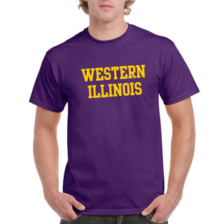 Western Illinois University Leathernecks Basic Block Short Sleeve T Shirt - Purple