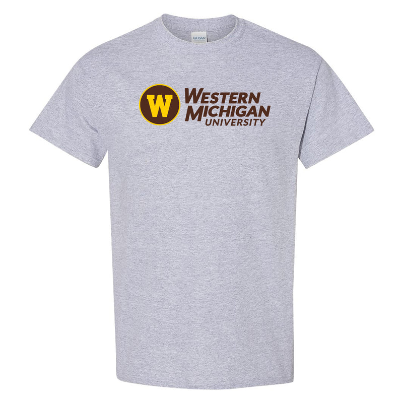 Western Michigan University Broncos Institutional Logo Short Sleeve T Shirt - Sport Grey