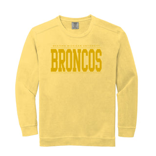 Western Michigan Monotone Bold CC Crewneck - Butter