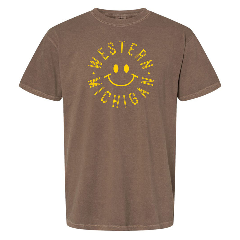 Western Michigan Monotone Smile CC T-Shirt - Espresso