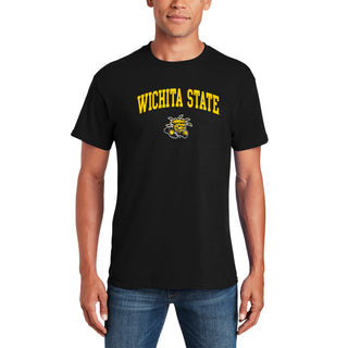 Wichita State University Shockers Arch Logo Short Sleeve T Shirt - Black