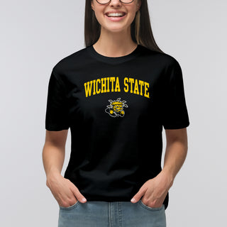 Wichita State University Shockers Arch Logo Short Sleeve T Shirt - Black