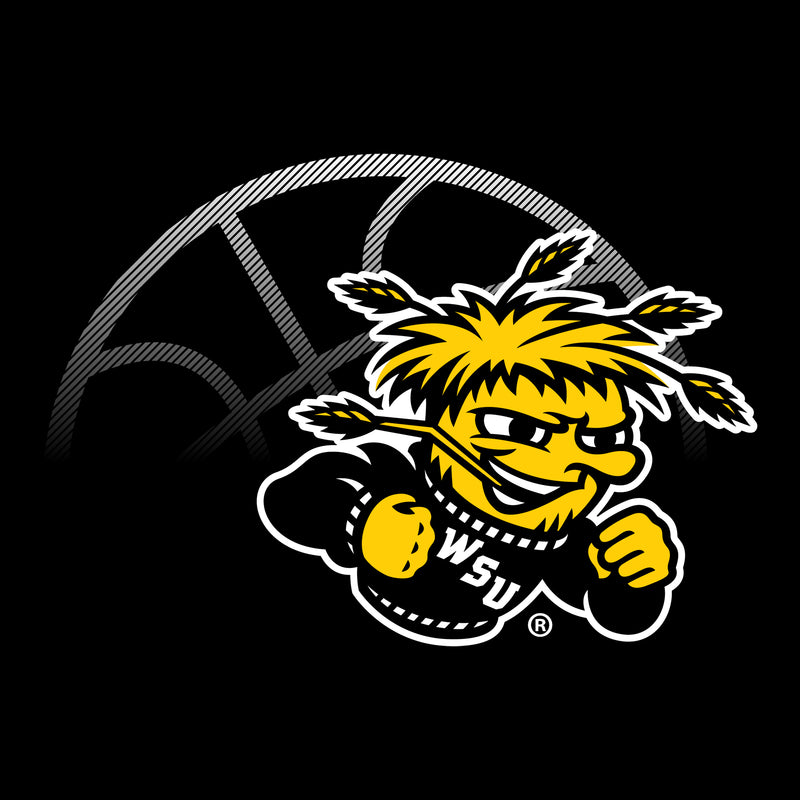 Wichita State University Shockers Fading Basketball Canvas Triblend T-Shirt - Solid Black