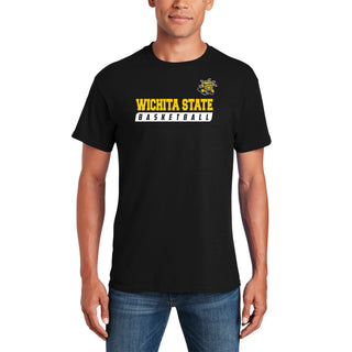 Wichita State University Shockers Basketball Slant Short Sleeve T Shirt - Black