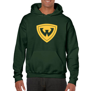 Wayne State University Warriros Primary Logo Heavy Blend Hoodie - Forest Green