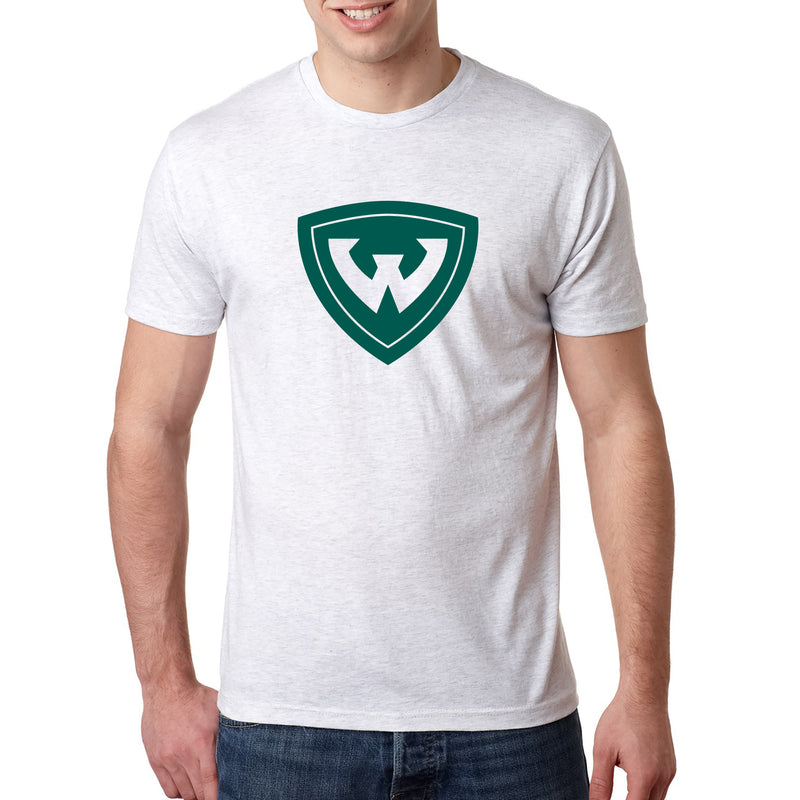 Wayne State University Warriors Primary Logo Triblend Short Sleeve T-Shirt - Heather White