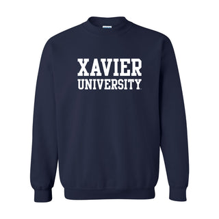 Xavier University Musketeers Basic Block Crewneck Sweatshirt - Navy