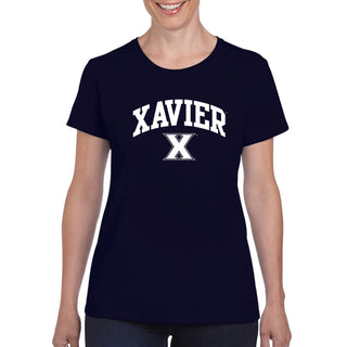 Xavier University Musketeers Arch Logo Short Sleeve Womens T Shirt - Navy