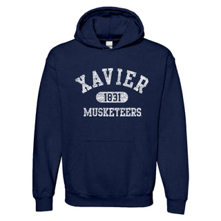 Xavier University Musketeers Athletic Arch Heavy Blend Hoodie - Navy