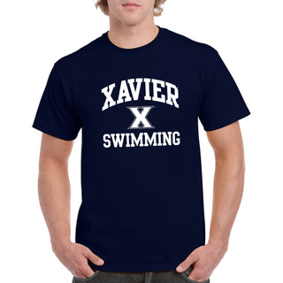 Xavier University Musketeers Arch Logo Swimming Short Sleeve T Shirt - Navy