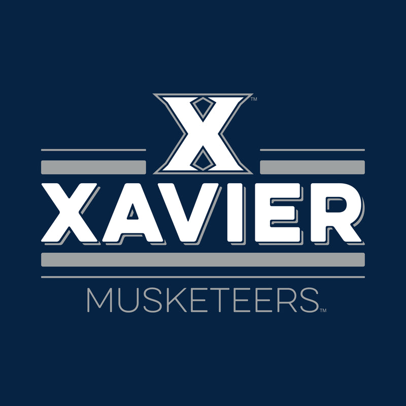 Xavier University Musketeers Double Bar Logo Hoodie - Navy