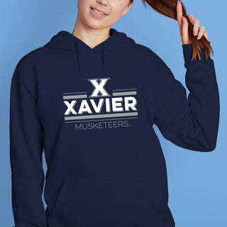 Xavier University Musketeers Double Bar Logo Hoodie - Navy