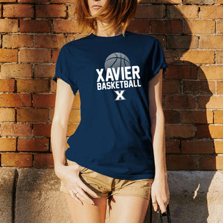 Xavier University Musketeers Basketball Flux Basic Cotton Short Sleeve T Shirt - Navy