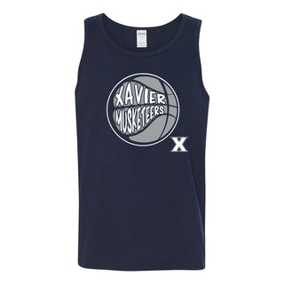 Xavier University Musketeers Street Basketball Heavy Cotton Tank Top - Navy