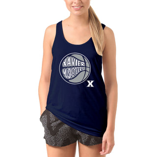 Xavier University Musketeers Street Basketball Heavy Cotton Tank Top - Navy