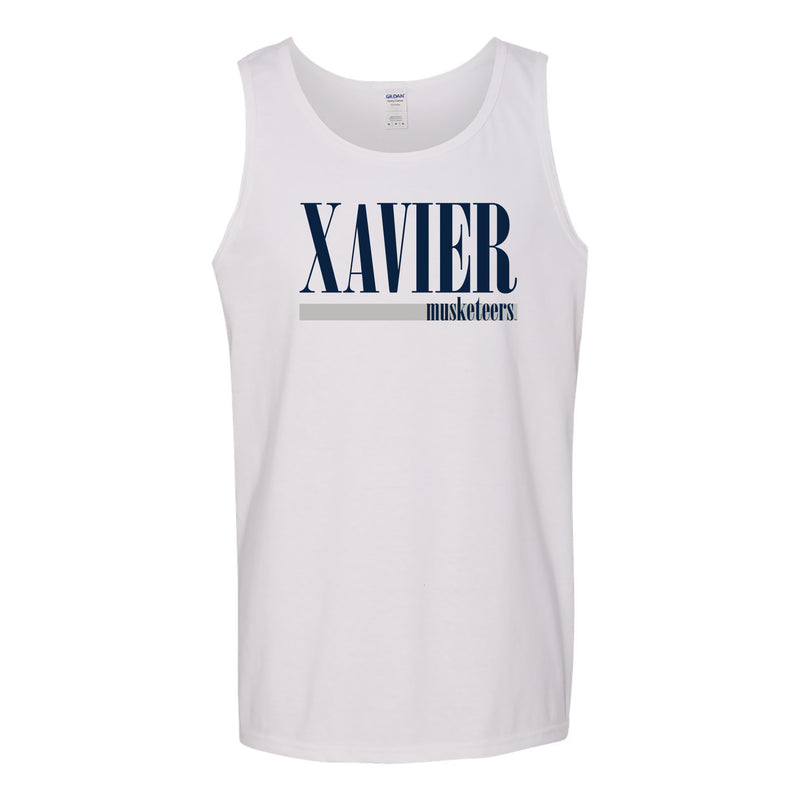 Xavier University Musketeers Boldline Basic Cotton Tank Top - White