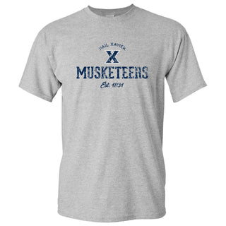 Xavier University Musketeers Established Arch Logo Short Sleeve T-Shirt - Sport Grey