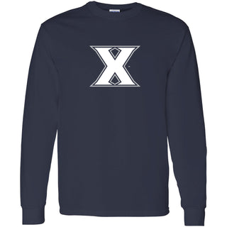 Xavier University Musketeers Primary Logo Long Sleeve T-Shirt - Navy