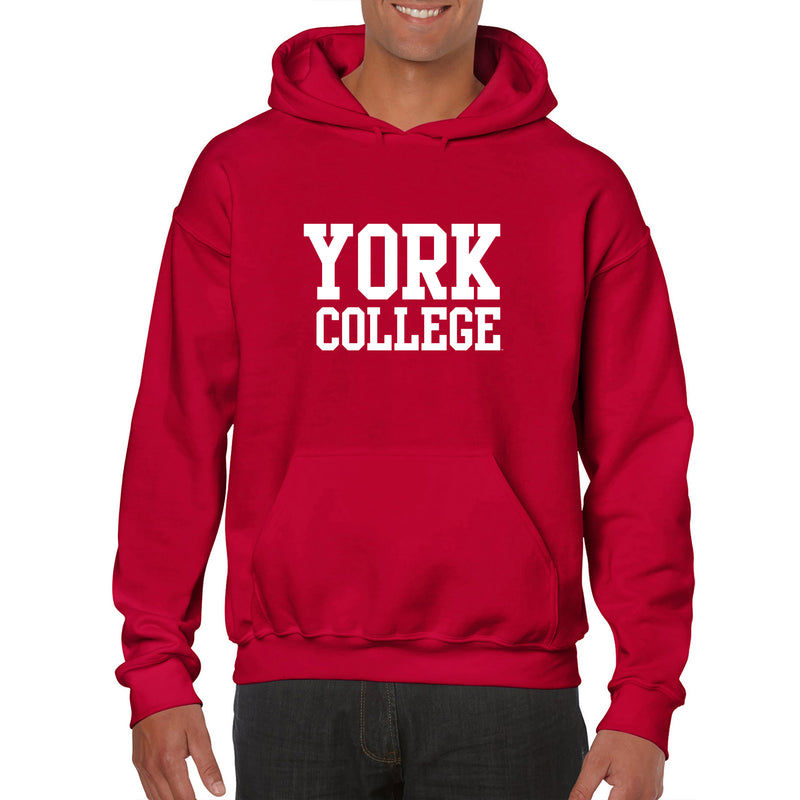 York College Cardinals Basic Block Heavy Blend Hoodie - Red