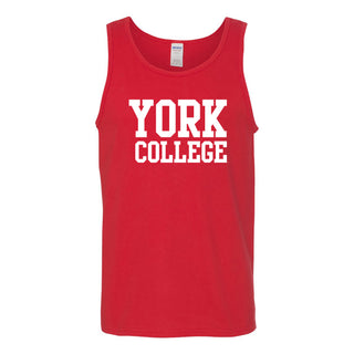 York College Cardinals Basic Block Heavy Cotton Tank Top - Red