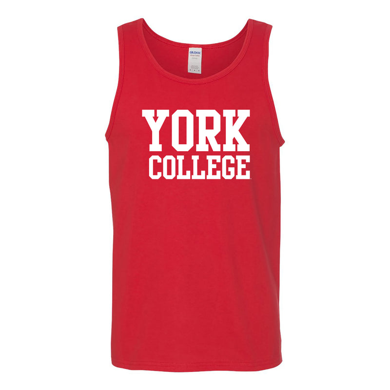 York College Cardinals Basic Block Heavy Cotton Tank Top - Red