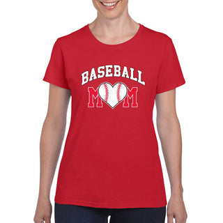 Baseball Mom - Baseball, Mom, Women, Sports, Ladies T-Shirt Basic Cotton - Red