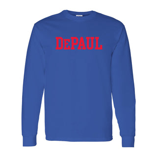 DePaul University Blue Demons Basic Block Long Sleeve T Shirt - Royal