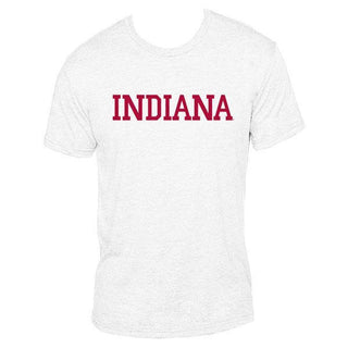 Indiana Univesity Hoosiers Next Level Basic Block Short Sleeve T-Shirt - Heather White