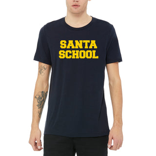 Santa School Triblend T-Shirt - Solid Navy