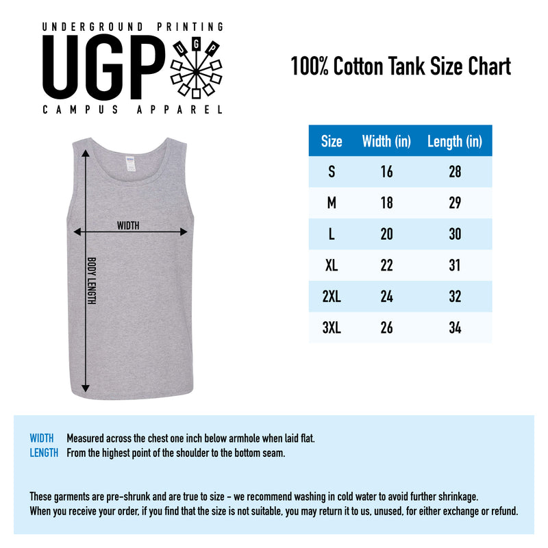 Upper Iowa University Peacocks Basic Block Heavy Cotton Tank Top - Navy